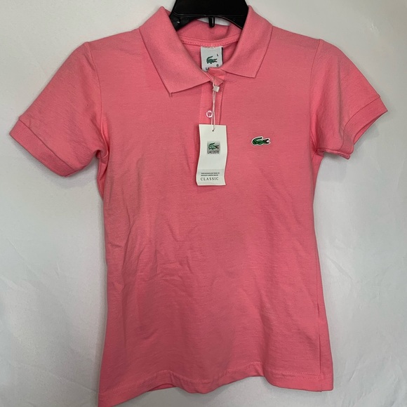 NWT Kids Pink Lacoste polo shirt! - Picture 1 of 4